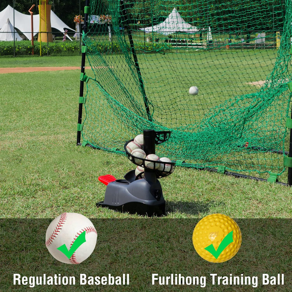898BH Baseball Soft Toss Machine, Angle Adjustable, Step On Paddle and Release to Launch, No Power Supply Needed