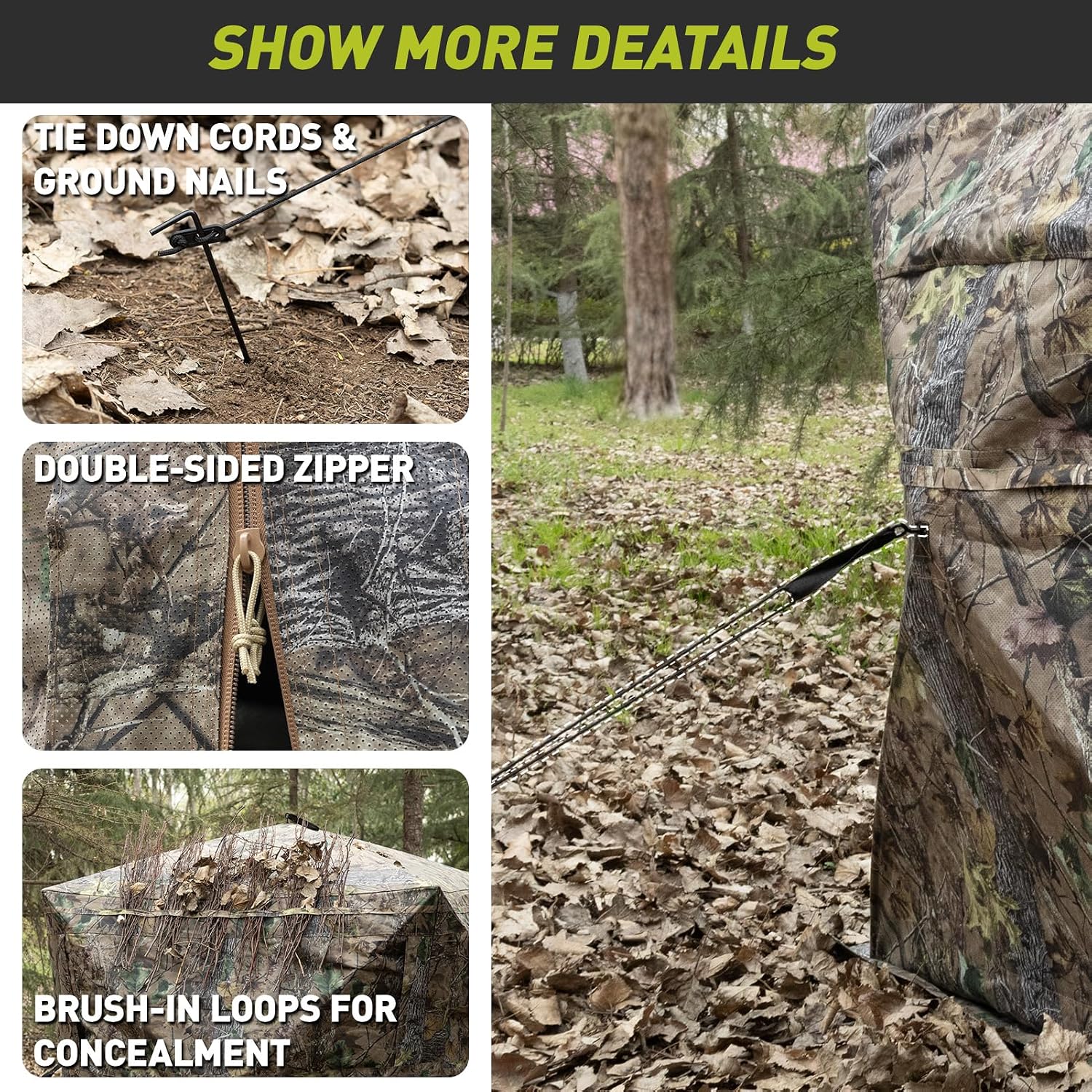 Hunting Blind, 360° See Through Ground Blind for Turkey Hunting, Turkey Ground Blind, Hunting Blind for Turkey &