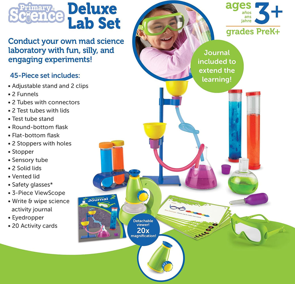 Primary Science Deluxe Lab Set - 45 Pieces, Ages 3+, Preschool Science Kit Toys, STEM Toys, Experiments for Kids