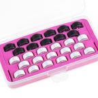 28pcs Size A SA156 Prewound Bobbin Thread - 17White+11Black