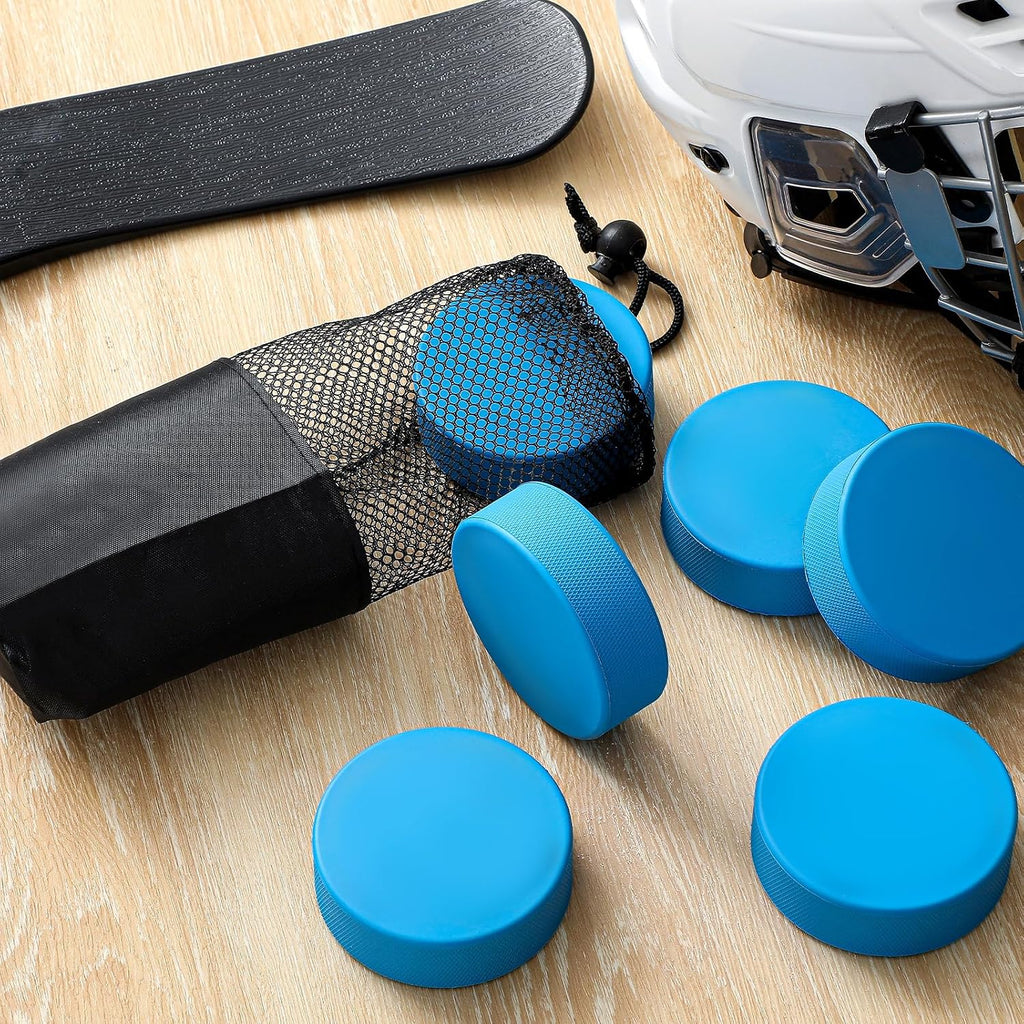 10 oz Weighted Ice Hockey Pucks Heavy Training Puck with Mesh Carrying Bag Weighted Hockey Pucks Official Size for