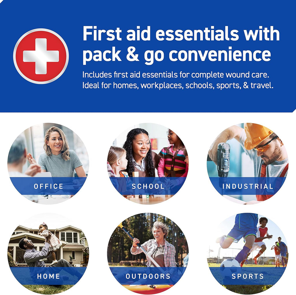 First Aid Kit, 110 Pieces | Professional Use for Travel, Work, School, Home, Car, Emergency, Survival, Camping