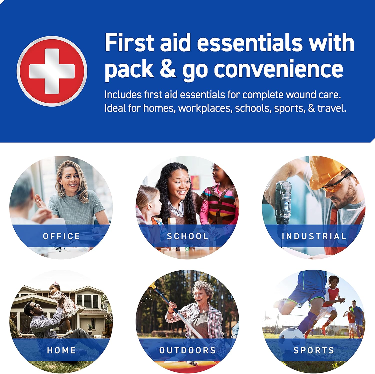 First Aid Kit, 110 Pieces | Professional Use for Travel, Work, School, Home, Car, Emergency, Survival, Camping