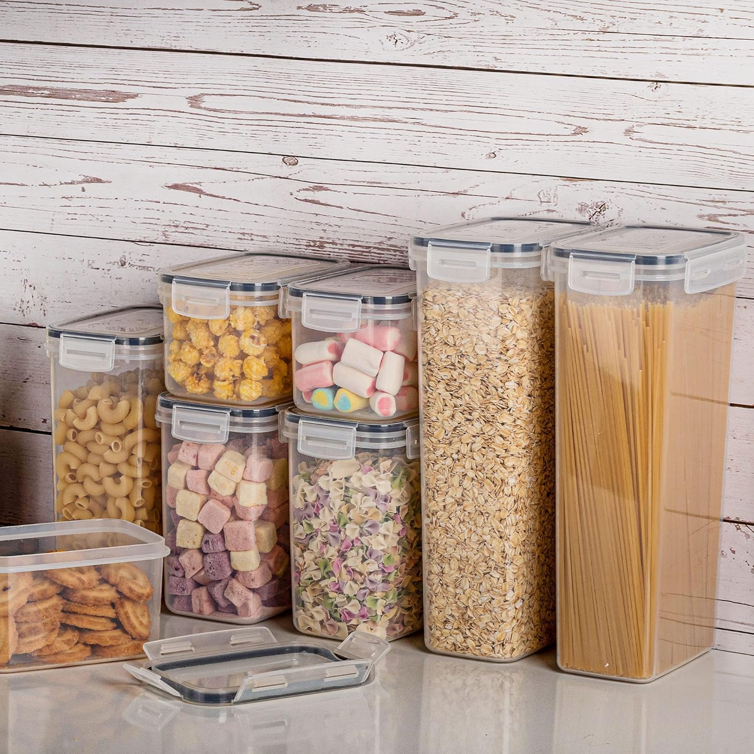 32pcs Airtight Food Storage Containers Set, BPA Free Plastic Kitchen and Pantry Organization Canisters with Lids for