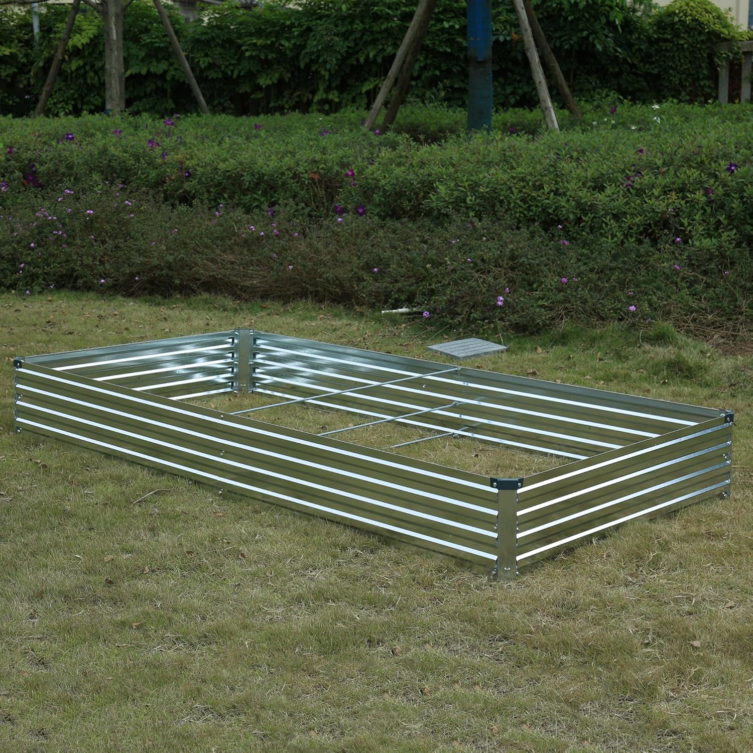 8x4x1ft(2 PCS) Galvanized Raised Garden Bed,Outdoor Planter Box Metal Patio Kit Planting Bed for Vegetables Flowers