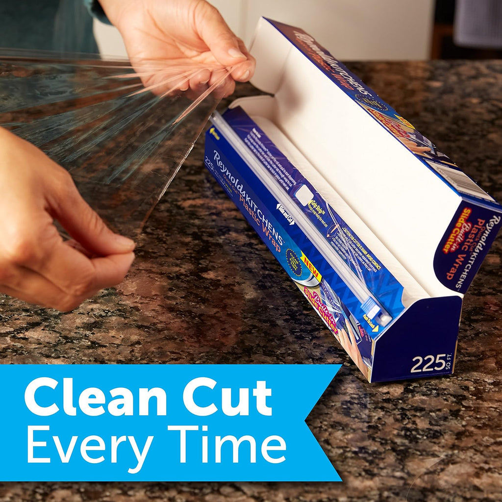 Plastic Wrap, 225 Square Feet | Quick Cut | Pack of 2