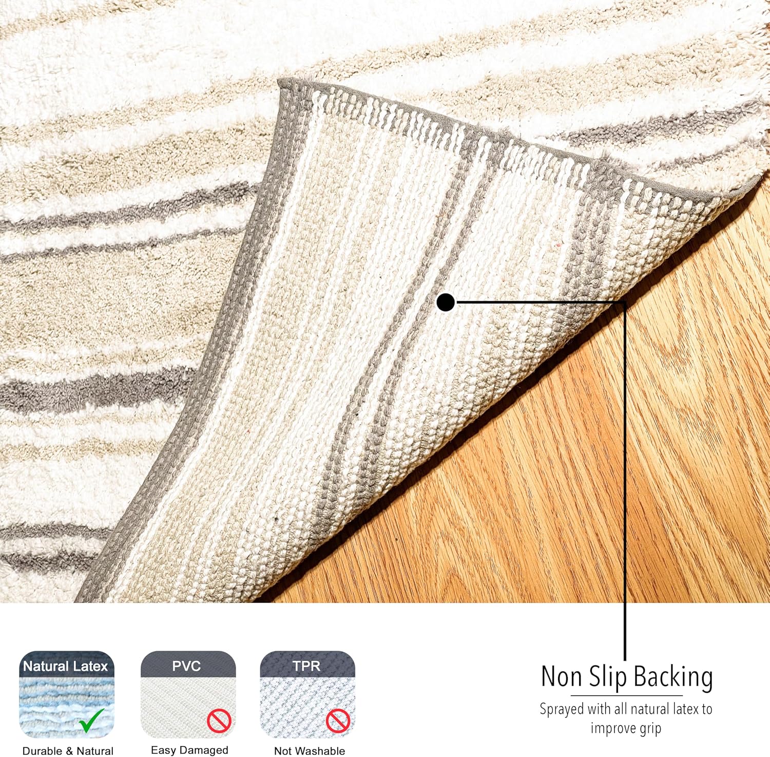 Maui Bath Mat, Set of 2 Bath Rugs (17 Inches x24 Inches & 21 Inches x34 Inches) | Non Slip Bathroom Rug, Machine