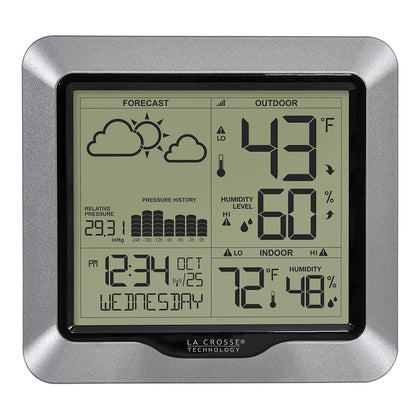 308-1417 Wireless Barometric Pressure Weather Station with WWVB Time, 330ft | Advanced Forecast