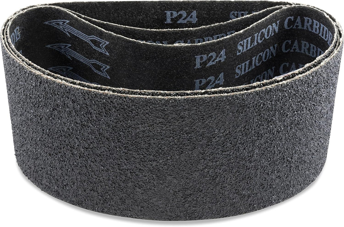 Red Label Abrasives 4 X 24 Inch 24 Grit Silicon Carbide Sanding Belts, 3 Pack