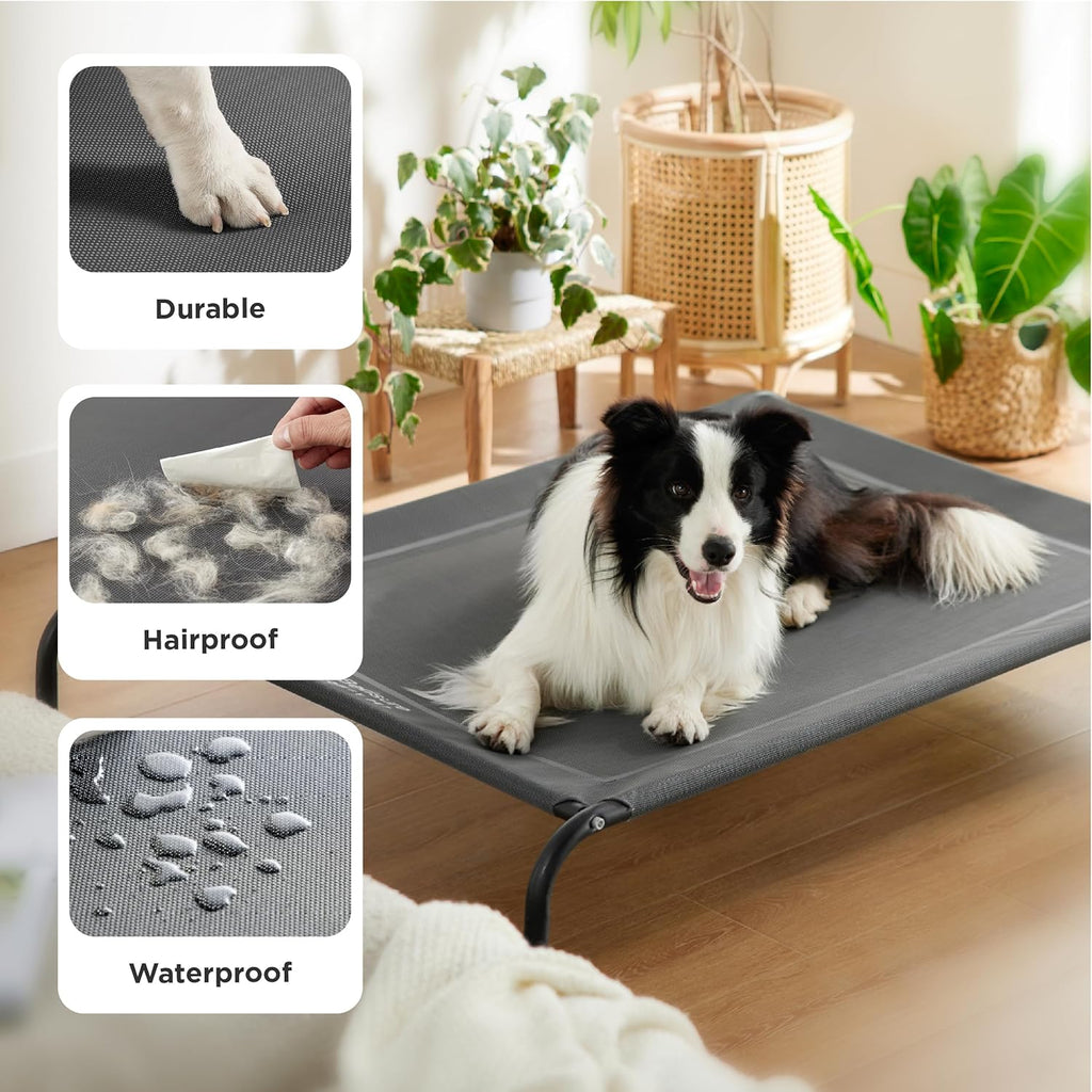 Outdoor Elevated Dog Bed Large Sized Dog, Portable Indoor & Outdoor Cooling Raised Cot Pet Hammock Bed with
