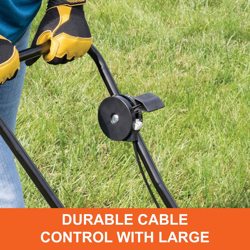 Push Lawn and Garden Broadcast Spreader for Seed and Fertilizer, 50 lb Capacity Walk-Behind Spreader with Cable Flow