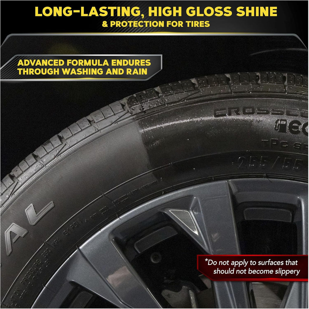 Meguiar’s Endurance Tire Gel - Tire Shine Gel, Premium Car Tire Shine For A Lasting Glossy Finish; Apply To Tires