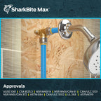 SharkBite Max 1/2 Inch 90 Degree Drop Ear Elbow, Push to Connect Brass Plumbing Fitting, PEX Pipe, Copper, CPVC, PE-RT, HDPE, UR249A