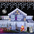 Icicle Lights for Outside 720LED 60FT, Cool White Christmas Lights with Remote 8 Modes Dimmable, Waterproof