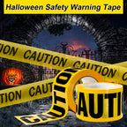 Yellow Caution Tape 3 Inch x 328 Ft High-Visibility w/Bold Black Text, Weatherproof & Durable, Ideal for