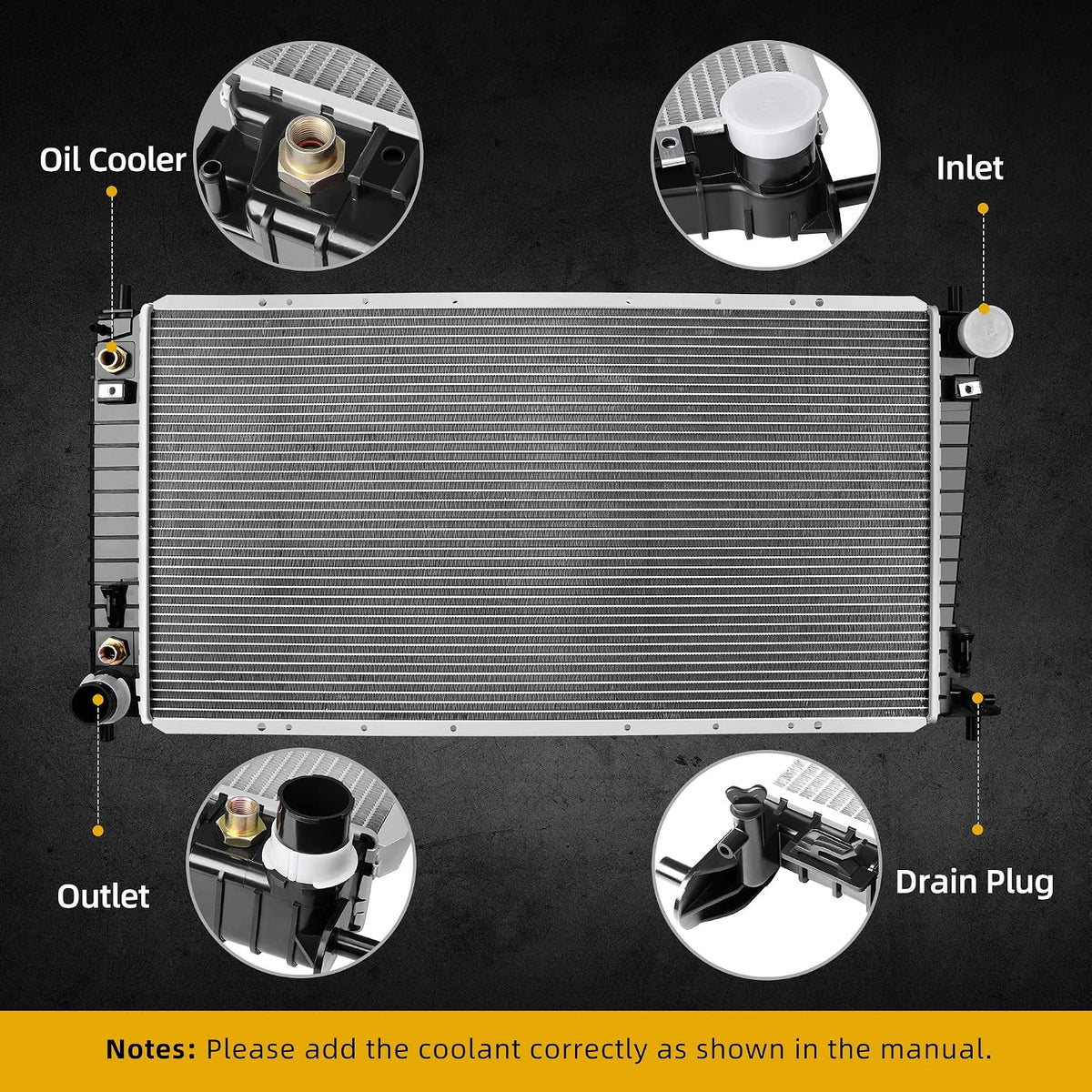 DWVO Radiator Compatible with 1999-2003 Ford F150, 1999-2003 F-250 F-350, 99-01 Expedition Lincoln Navigator 4.2L 4.6L 5.4L (Without Towing Package) DWRD1073