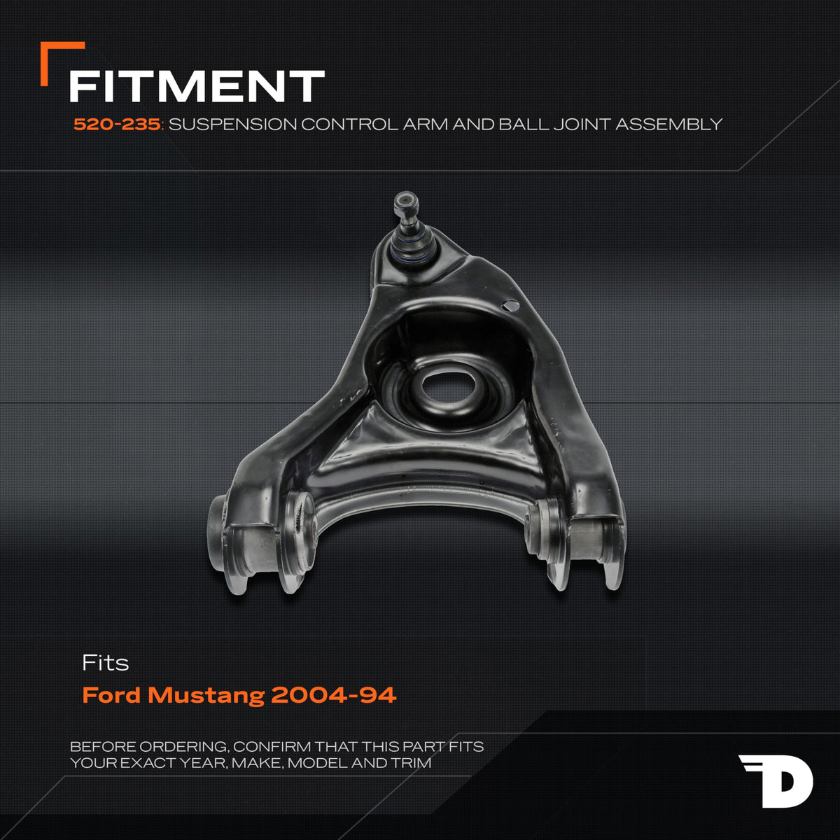 Dorman 520-235 Front Driver Side Lower Suspension Control Arm and Ball Joint Assembly Compatible with Select Ford Models
