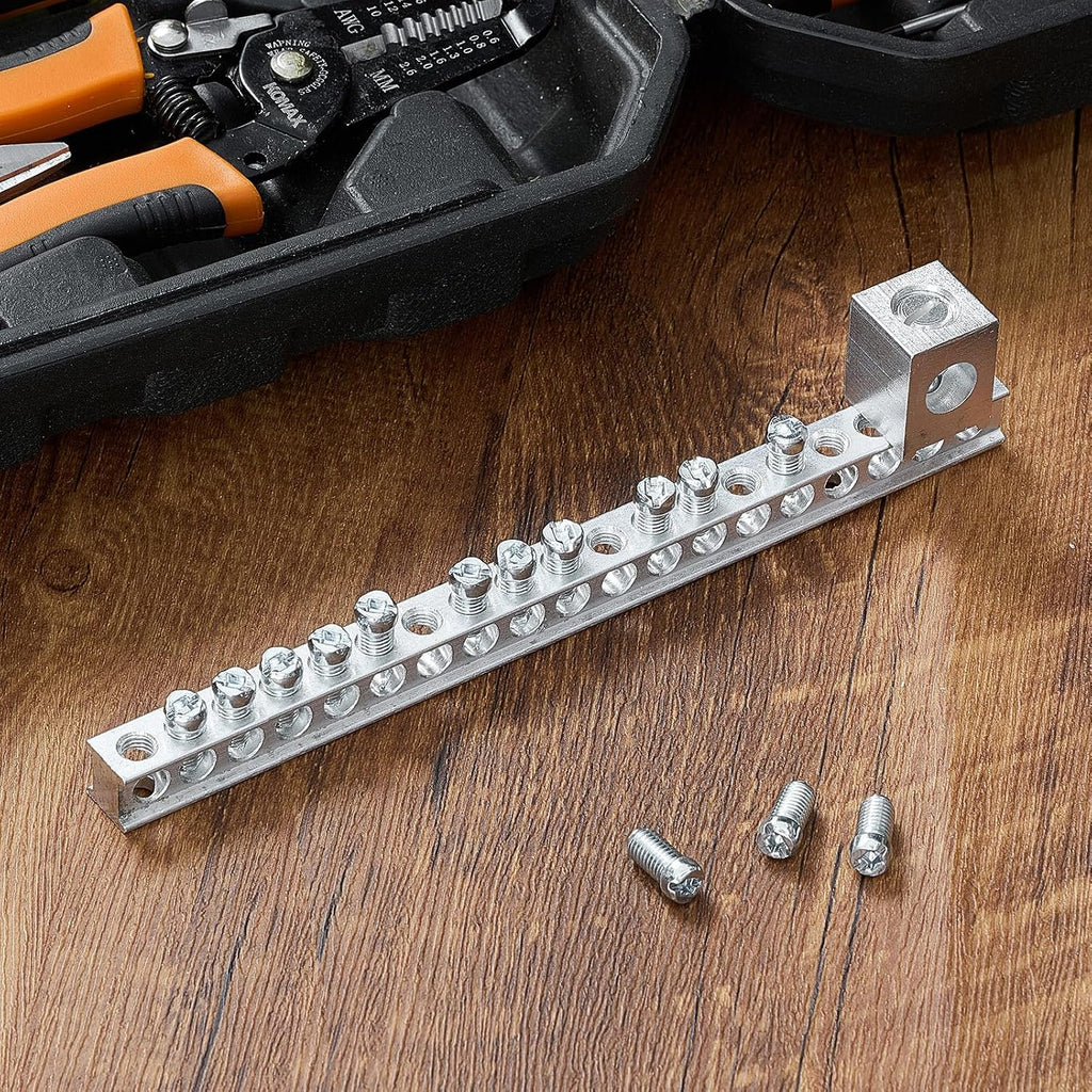 Relaxweex 2 Sets Ground Bar Kit with 14 Terminal Positions & Ground Lug