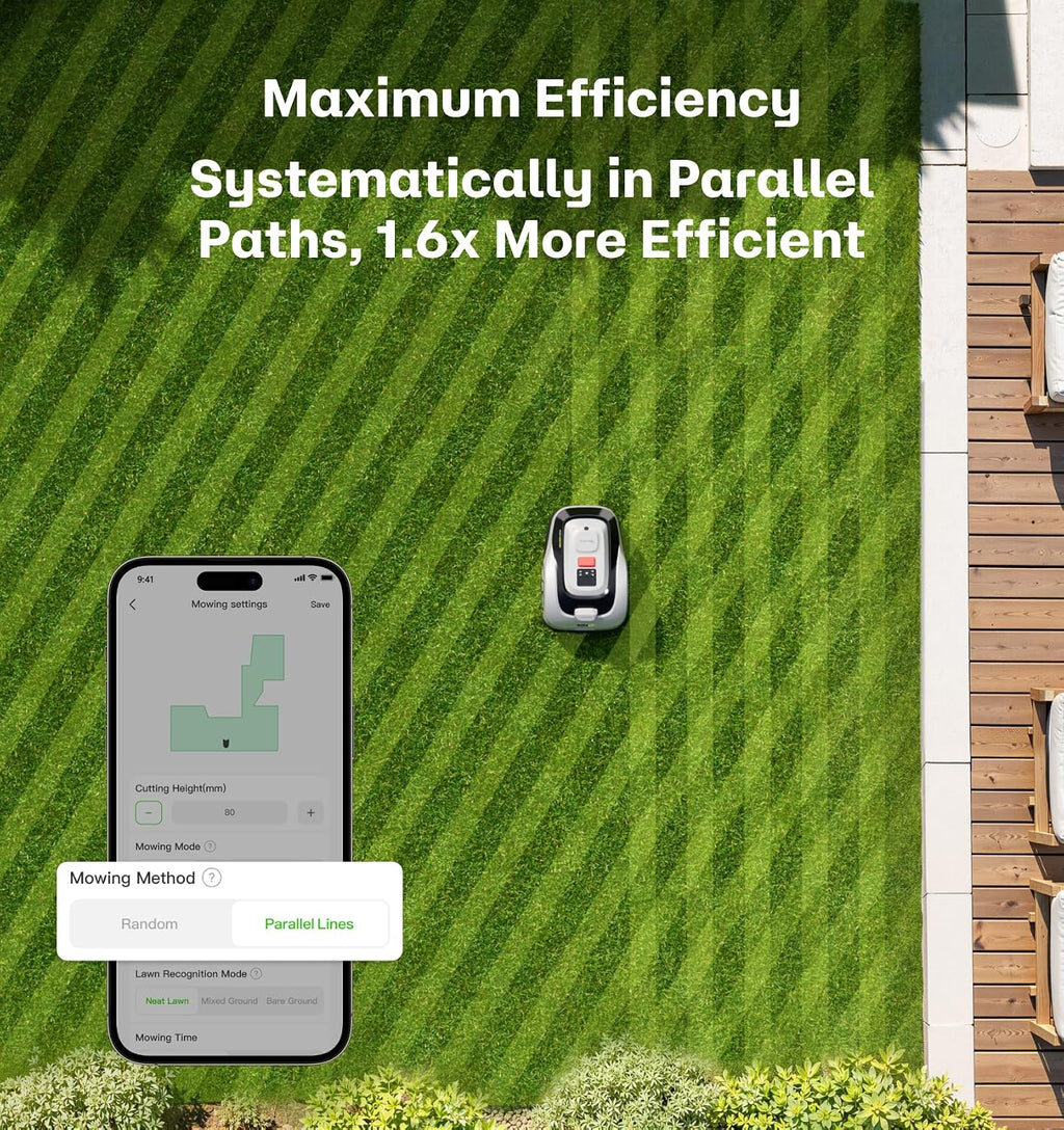 Raccoon 2 SE Robot Lawn Mower, Wire-Free Robotic Lawn Mower Without RTK for Max. 0.15 Acre Lawn Area, 1.18"–3.15”