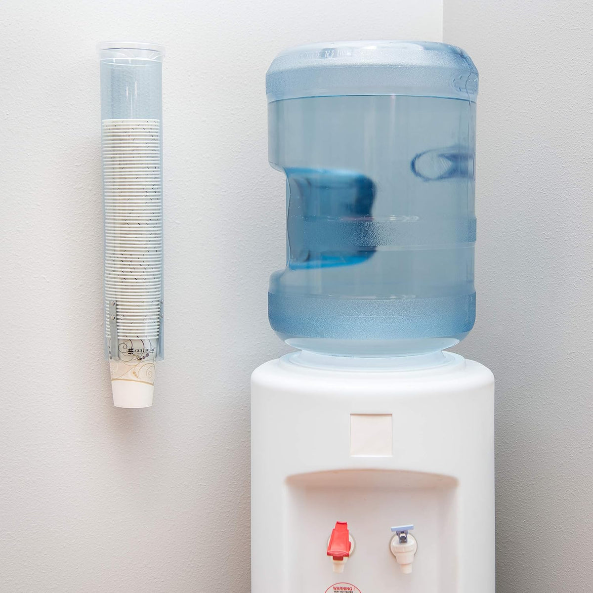 Small Pull-Type Wall-Mount Cup Dispenser, 3-5 oz, Blue