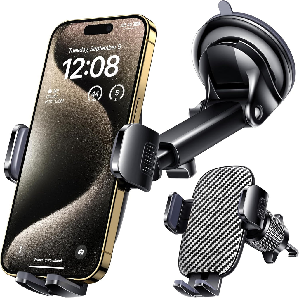 Car Phone Holder Mount Phone Mount for Car Windshield Dashboard Air Vent Universal Hands Free Automobile Cell Phone