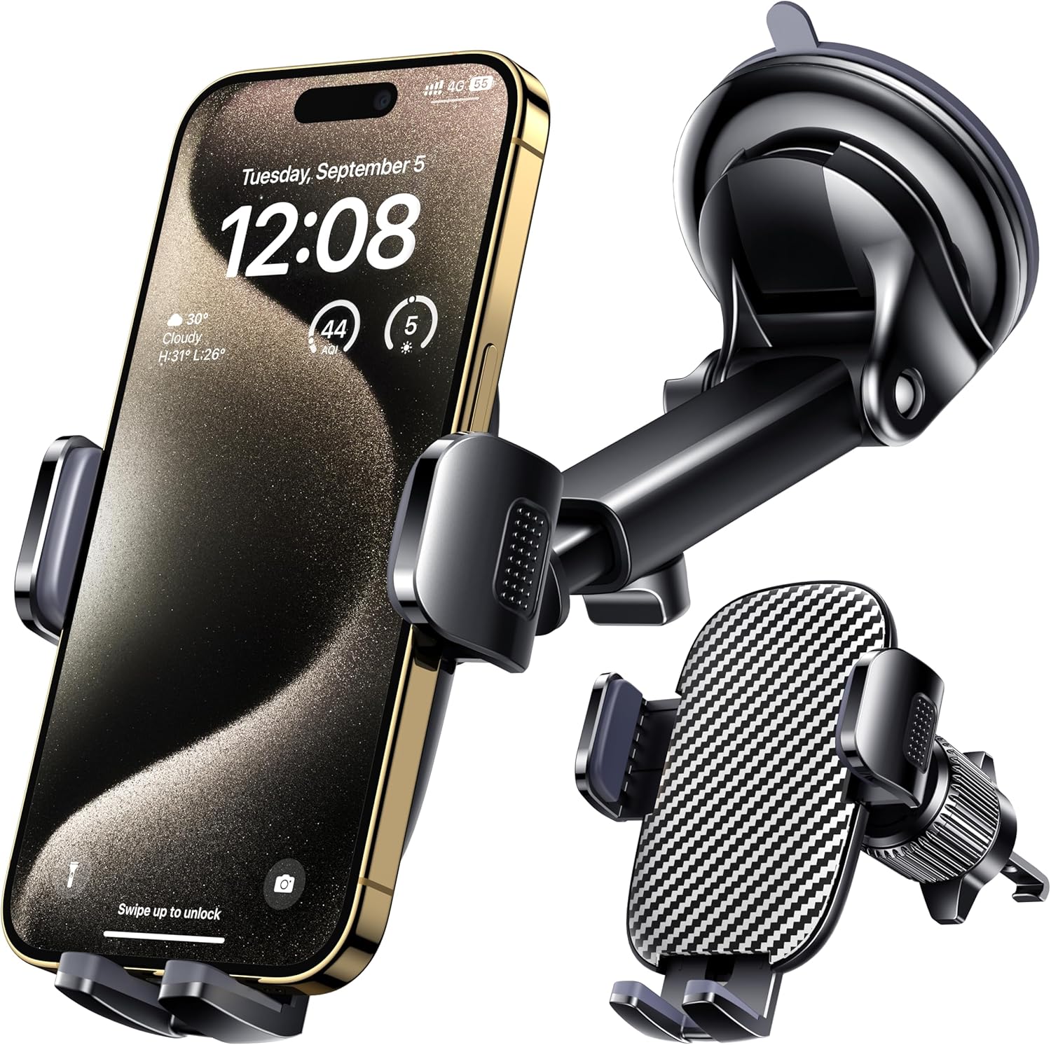 Car Phone Holder Mount Phone Mount for Car Windshield Dashboard Air Vent Universal Hands Free Automobile Cell Phone