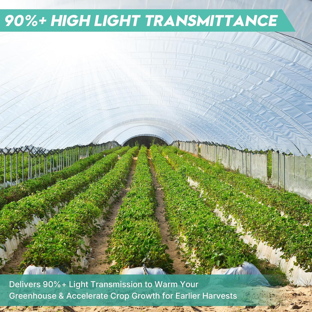 Greenhouse Plastic Sheeting, 12FT x 25FT 6 Mil UV Resistant