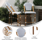 30 in Indoor/Outdoor Barstool, White/Navy, 2-Pack