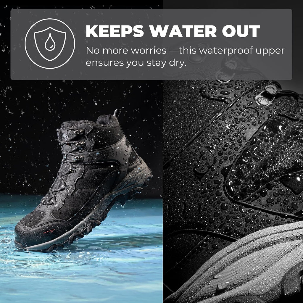 Men's Waterproof Steel Toe Work Boots | Slip Resistant ASTM-certified Safety Toe Boots for Men for