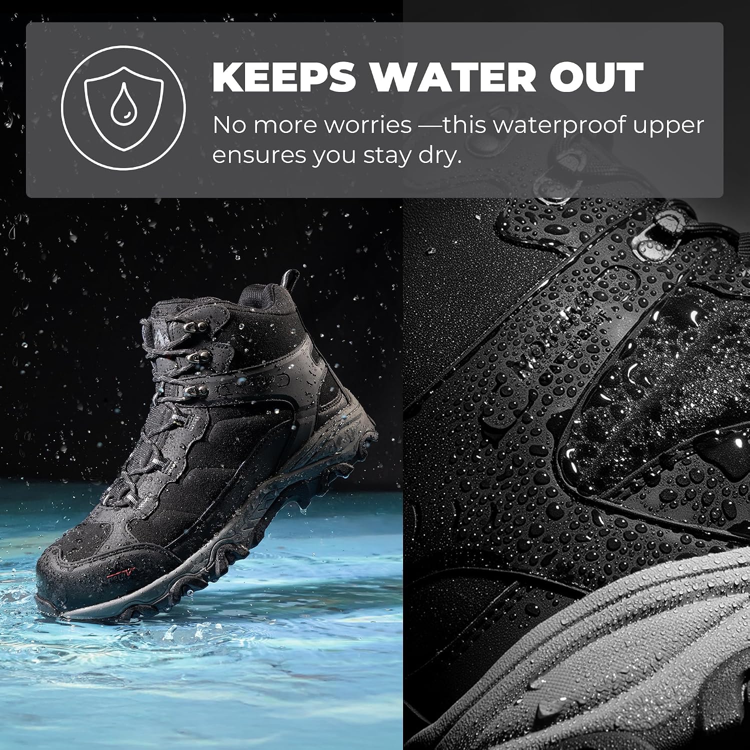 Men's Waterproof Steel Toe Work Boots | Slip Resistant ASTM-certified Safety Toe Boots for Men for