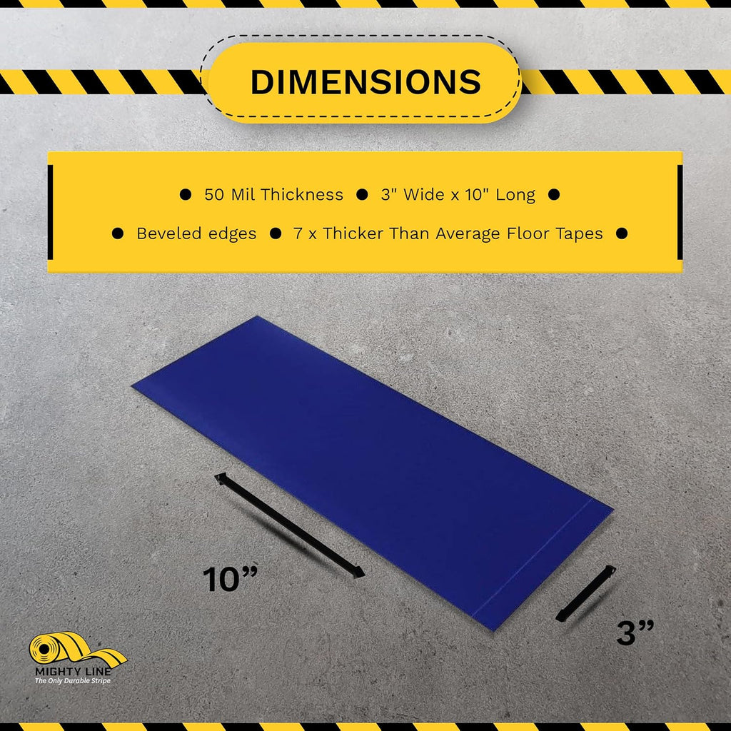 Floor Marking Tape Strips, 3 x 10 in, Blue