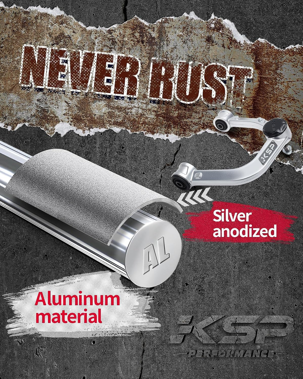 KSP 2-4"Aluminum Upper Control Arms with Rubber Bushing fit Tacoma Hilux 2004-2023, Adjustable Forged UCA With 3pcs Ball Joints Compatible with Toyota Prerunner Fortuner, One-piece Design Front Arms