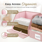 Open Front Trapezoid Closet Bins, Storage Baskets for Closets, Pink