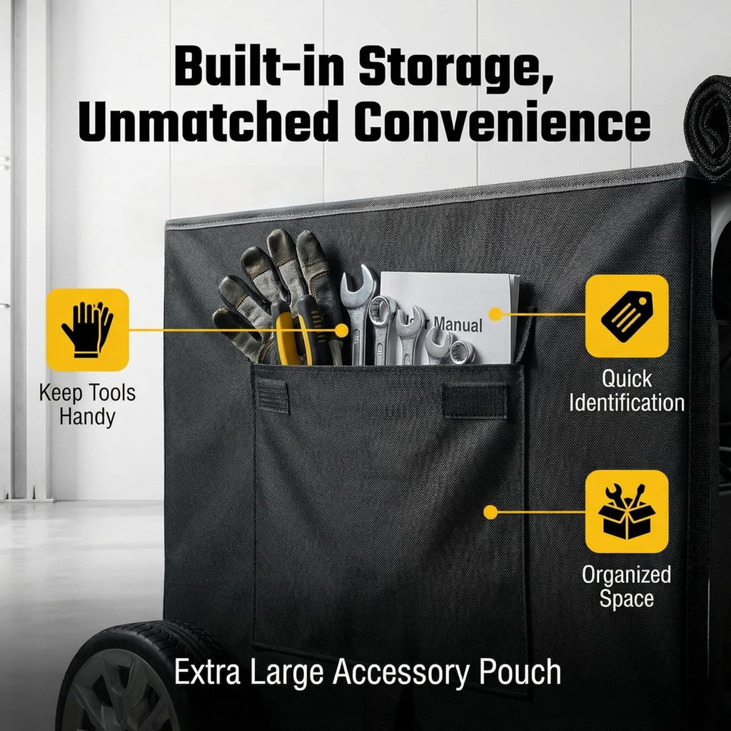 [New Upgraded] 900D Heavy Duty Waterproof Generator Cover, Generator Cover for Outside, 32"L x 24"W x 24"H Cover