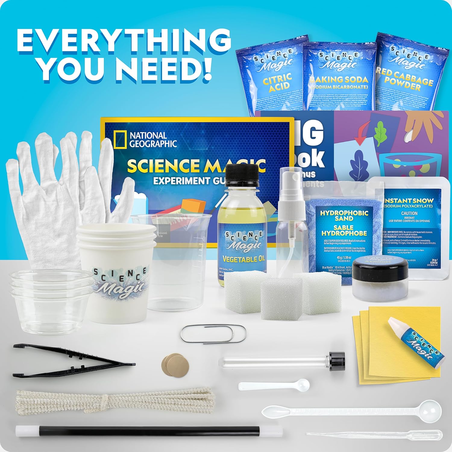 NATIONAL GEOGRAPHIC Science Magic Kit – Science Kit for Kids with 100+ Unique Experiments and Magic Tricks, Chemistry