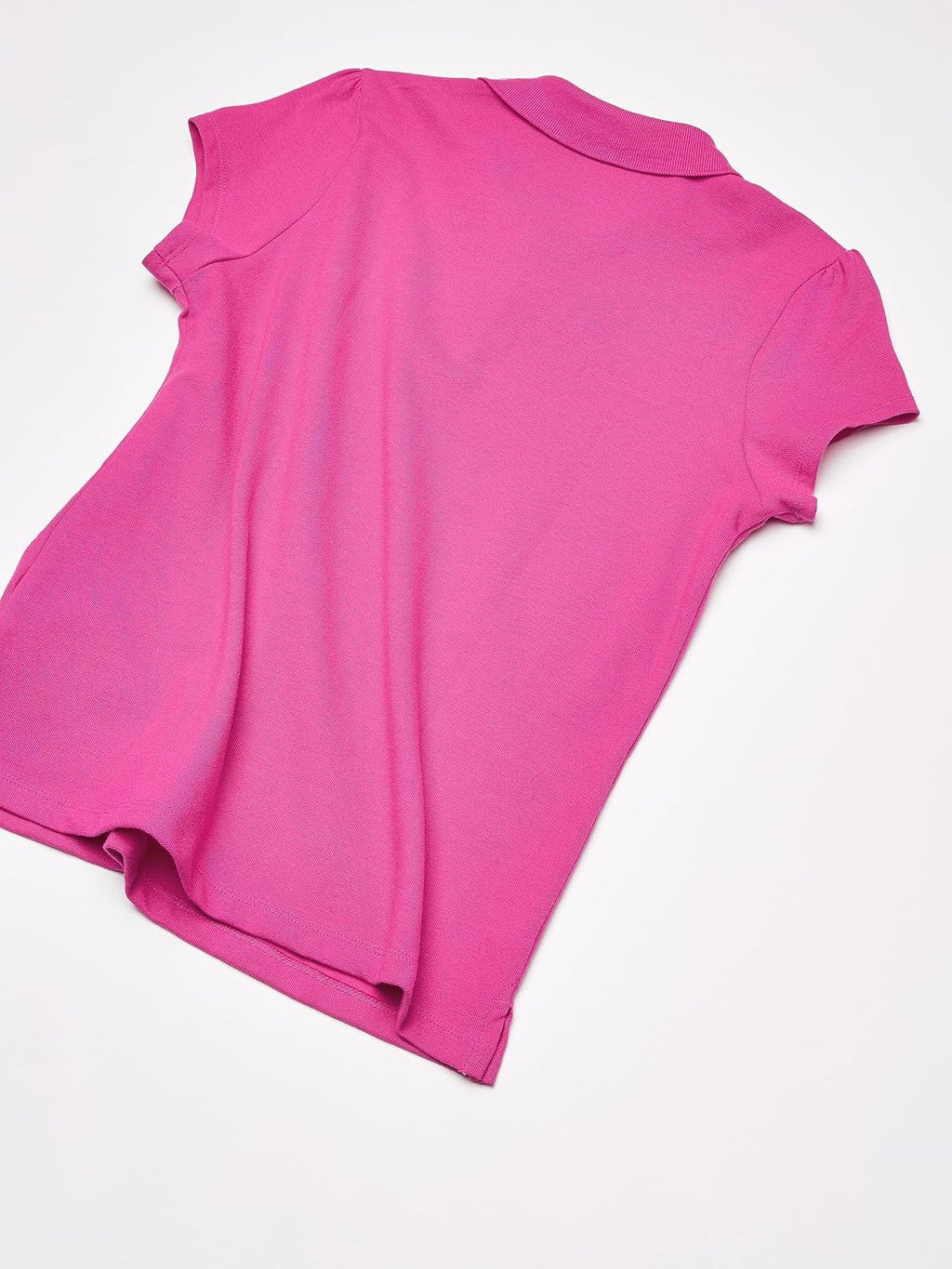 girls Uniform Ruffle Pique Polo Shirt, Aurora Pink, X-Large US