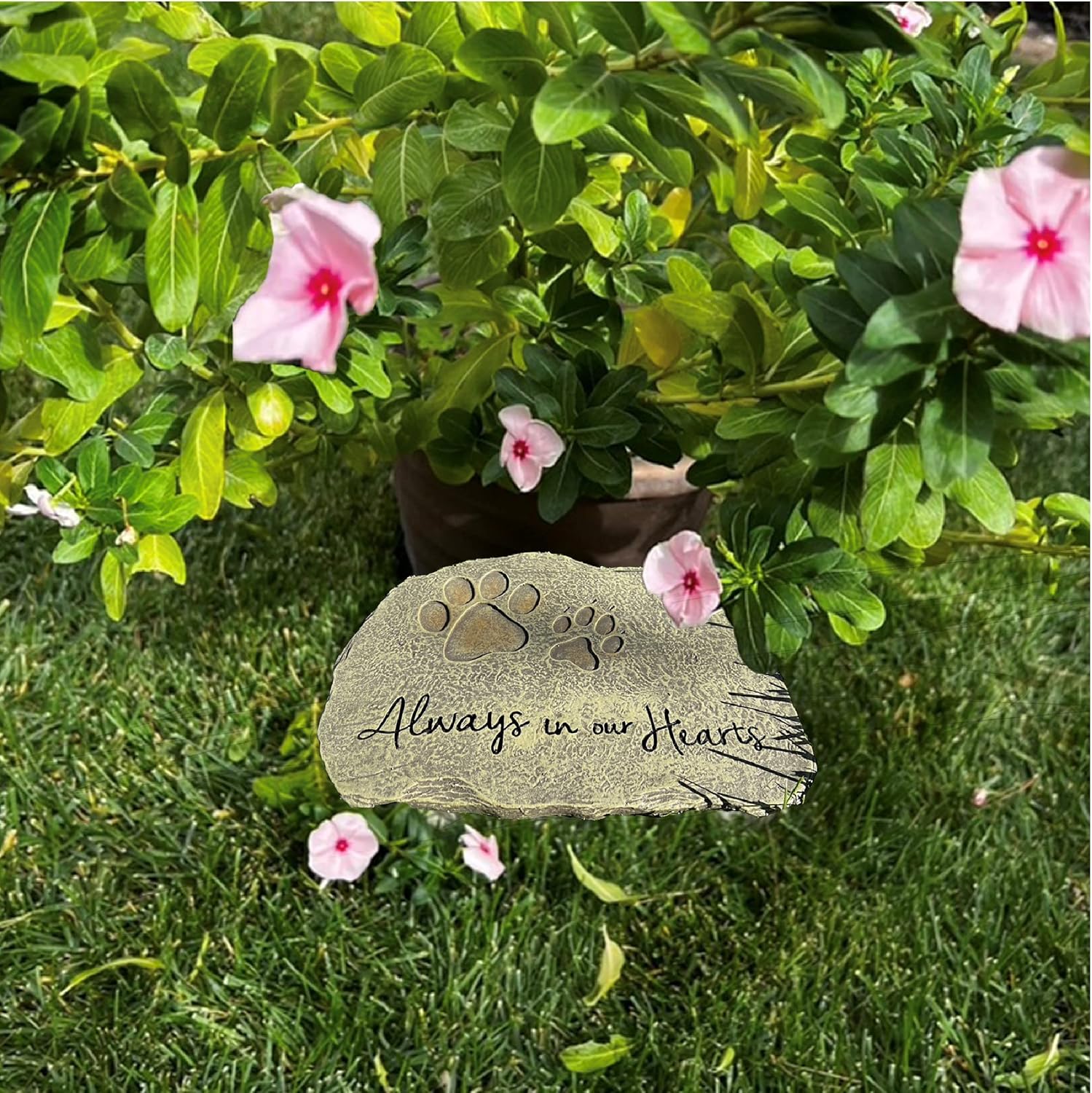 Pet Memorial Stone - Cat or Dog Grave Marker - Durable Waterproof Garden Memorial Stone for Indoor and Outdoor Use