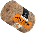 Jute Twine - 3 Ply Brown Roll 150 Feet Natural Jute String for Crafts, Packaging, Wrapping, Decorative Rope Cord for
