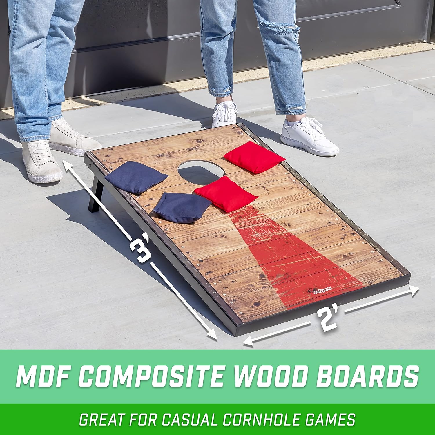 Portable Cornhole Sets, 8 Styles – Choose 4 x 2 ft or 3 x 2 ft - Boards Include 8 Bean Bags, Travel Case, and Game Rules