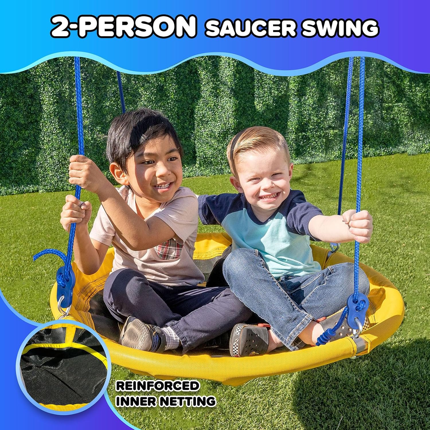 My 1st Swing & Saucer Outdoor Playset for Backyard, Belt Swing & 32" Saucer Swing, 300lbs 6.17FT Heavy-Duty Metal