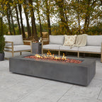 Aegean 70in Rectangle Fire Pit Table, Weathered Slate