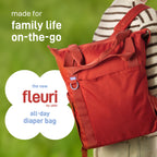 Fleuri All-Day Diaper Bag Backpack, Easy-Clean, Wild Poppy