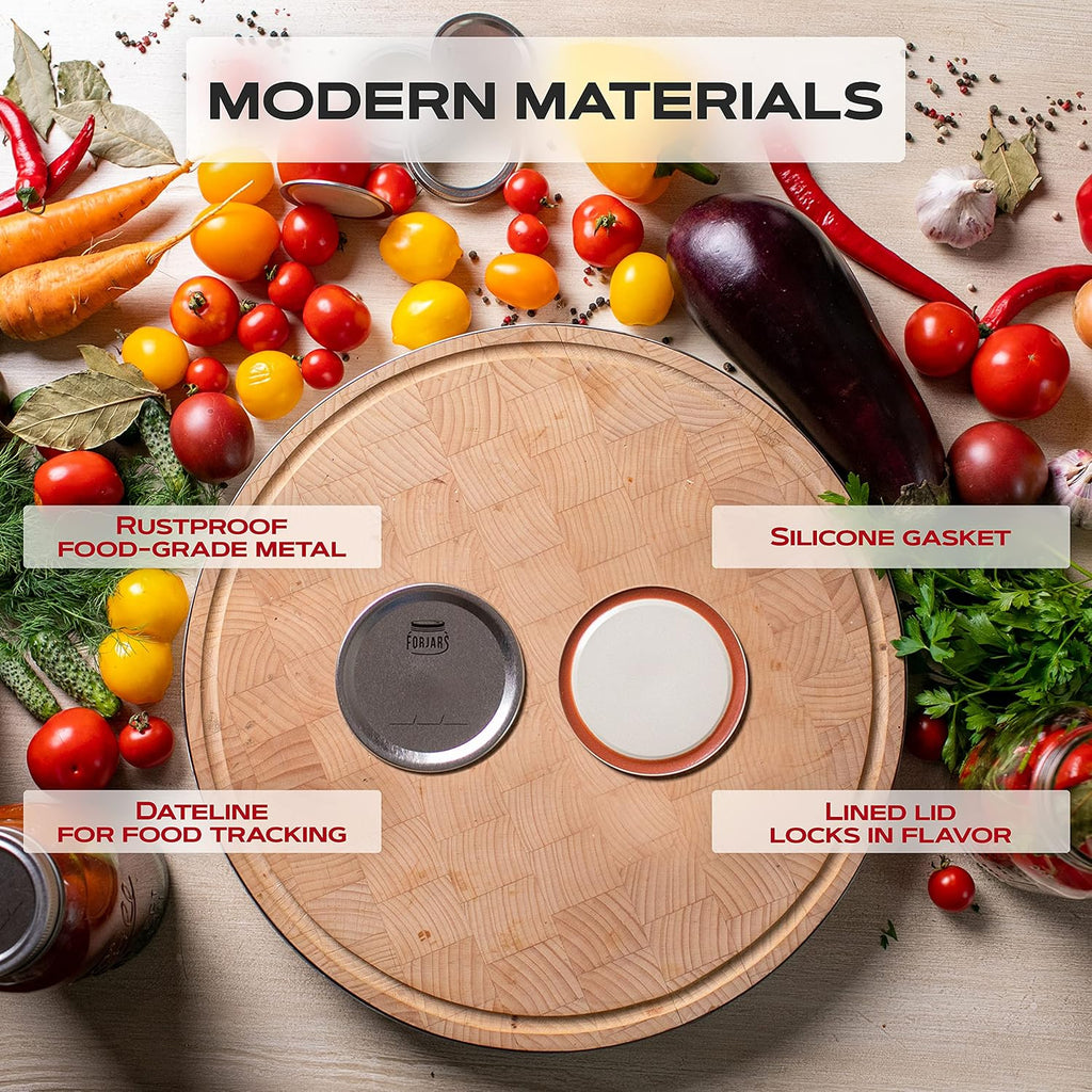 Canning Lids Regular Mouth, 100-Pack – Create Airtight Seals on Mason Jars to Preserve Food for Meal Prep & Food