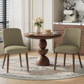 Upholstered Dining Chairs Set of 2 with High-Back, Green