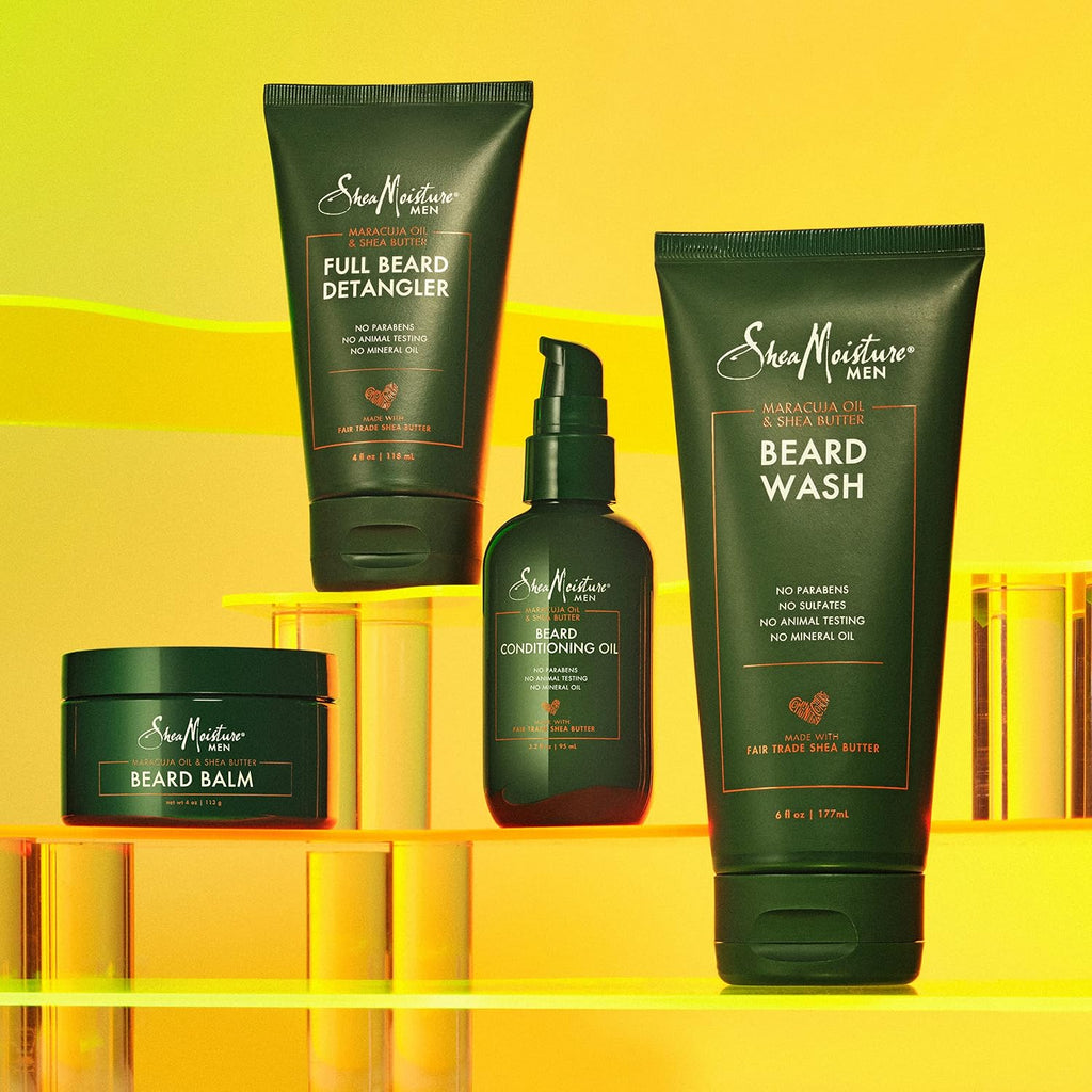 SheaMoisture Beard Wash & Full Beard Detangler, Self-Care Gifts for Men | Gentle Beard Wash and Conditioner with Tea