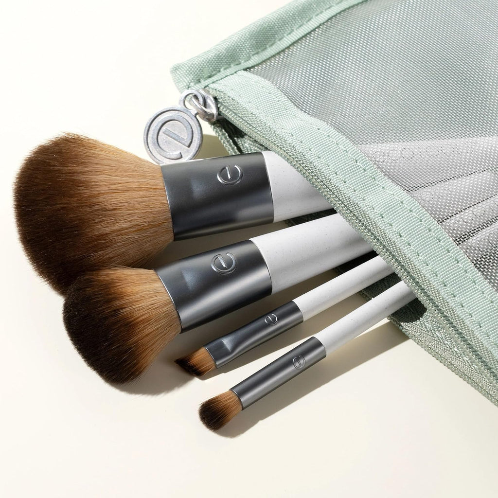 On-The-Go Makeup Brush Kit, Travel-Friendly Brush Set, Mini-Size Makeup Tools for Powders, Blush, Bronzer, &