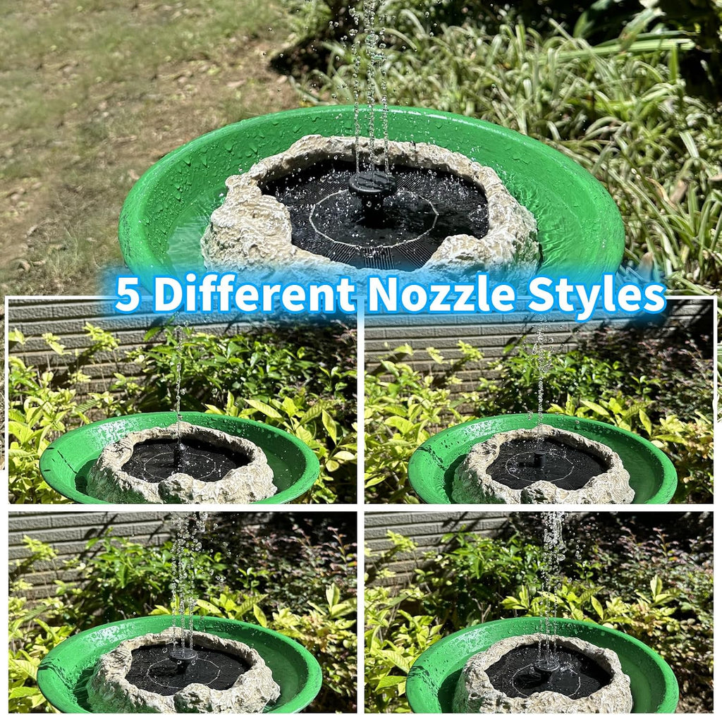 Solar Fountain for Bird Bath with Solar Panel Resin Granite Rock Solar Water Fountain Pump for Bird Bath Outdoor