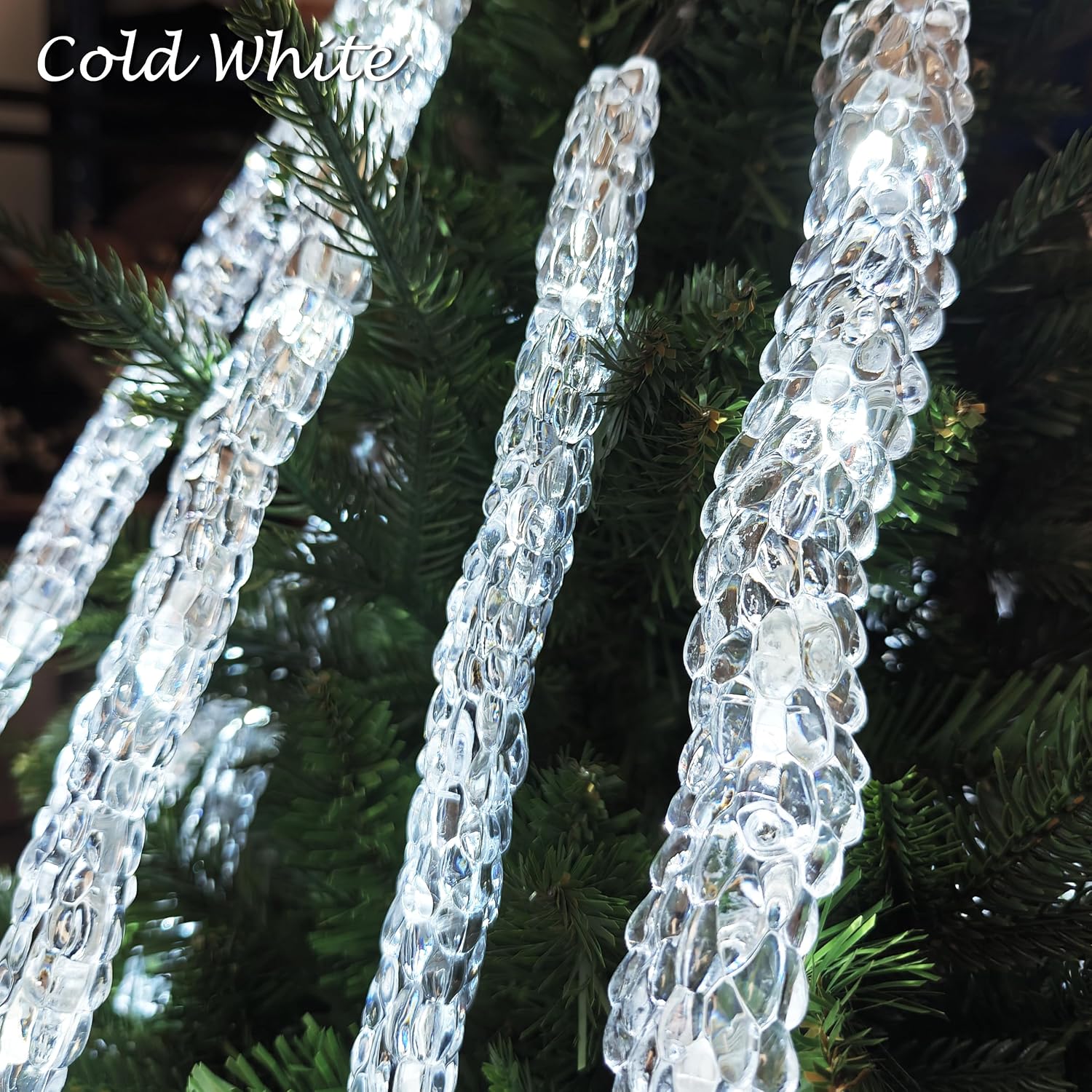 21.7 FT Icicle Lights, 60 LED Twinkle Icicle String Lights with 12Tube | Multicolour Christmas Light with 11 Modes