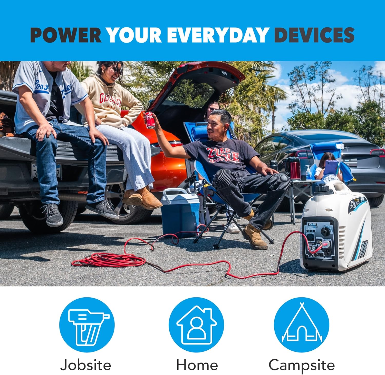 PG2300iS 2,300W Portable Super Quiet Gas-Powered Inverter Generator with USB Outlet & Parallel Capability, CARB