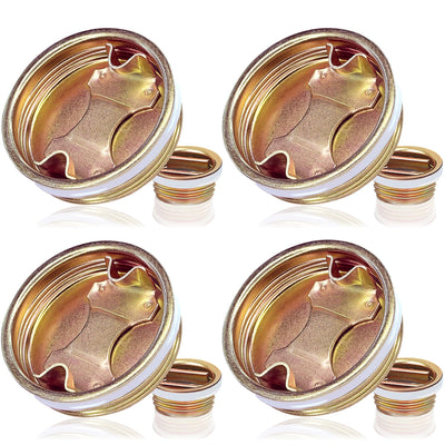 Bung Caps for 55 Gallon Drum, 2 Inch and 3/4 Inch Steel Drum Bung Plug Barrel Bung Caps (8 Pack), Gold